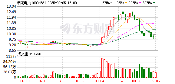 中兴证券 涪陵电力：上半年净利润同比下降14.95% 拟10派0.35元